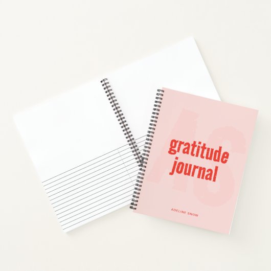 Monogram en Naam Gratitude Journal (Blush Pink) Notitieboek (Binnen)