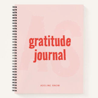 Monogram en Naam Gratitude Journal (Blush Pink) Notitieboek