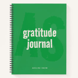 Monogram en Naam Gratitude Journal (groen) Notitieboek