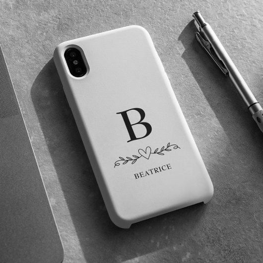 Monogram en naam hart Case-Mate iPhone case