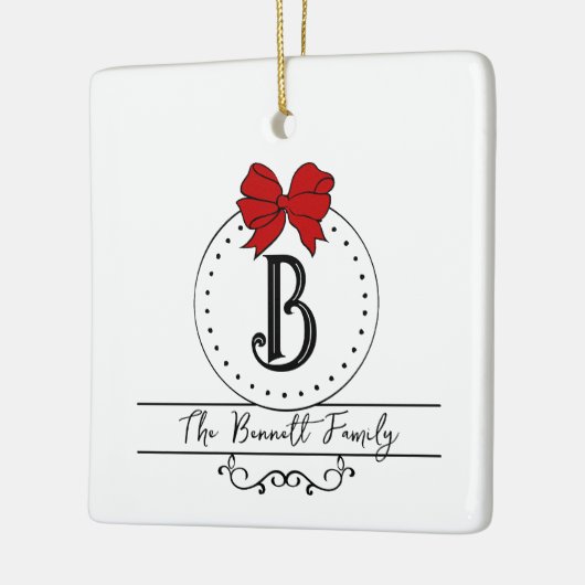 Monogram en naam keramisch ornament (Links)