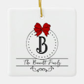 Monogram en naam keramisch ornament (Voorkant)