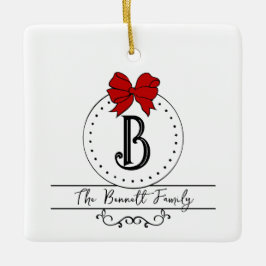 Monogram en naam keramisch ornament