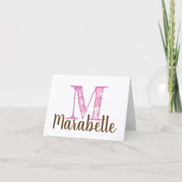 Monogram en naam leeg in Kaart
