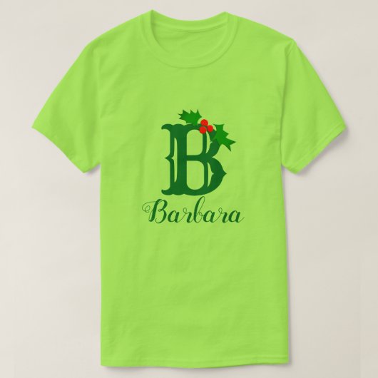 Monogram en naam met een Holly Spring Women's T-shirt (Design voorkant)