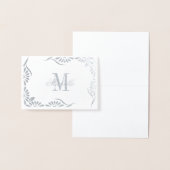 Monogram en naam met Floral Border Folie Kaarten (Display)