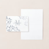 Monogram en naam met Floral Design Folie Kaarten (Display)