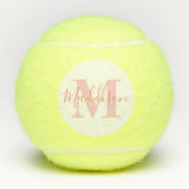 Monogram en naam Millennial Pink Tennisballen (Voorkant)
