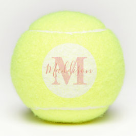 Monogram en naam Millennial Pink Tennisballen