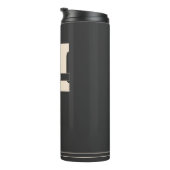 Monogram en naam Modern Dark Grey Man Thermosbeker (Geroteerd rechts)