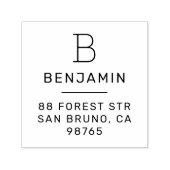 Monogram en naam | Modern persoonlijk adres Zelfinktende Stempel (Design)