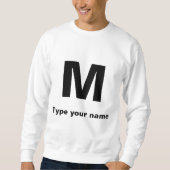 Monogram en Naam op Lichte Kleur Mannen Trui (Voorkant)