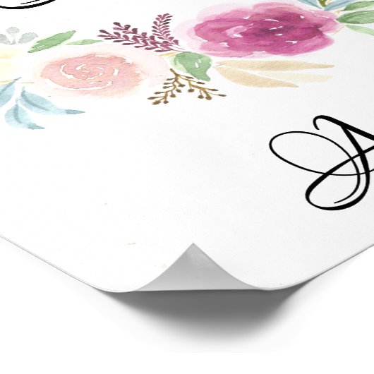 Monogram en naam poster, kinder naam poster (Hoek)