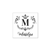 monogram en naam rubberstempel (Afrduk)