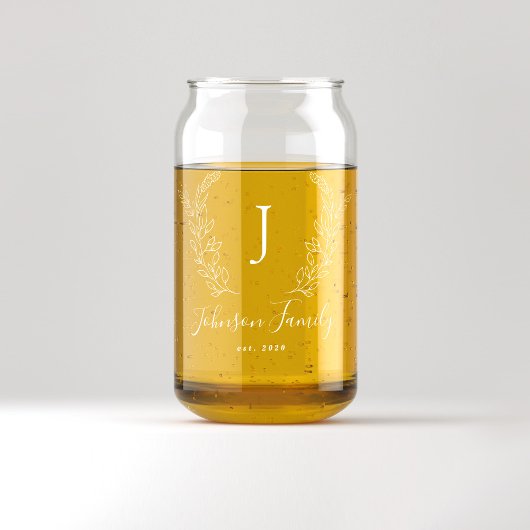 Monogram en naam script elegant gepersonaliseerd blikvorm glas