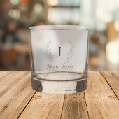 Monogram en naam script elegant gepersonaliseerd whisky glas