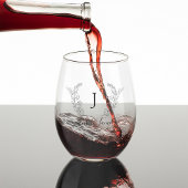 Monogram en naam script elegant gepersonaliseerd wijnglas zonder voet