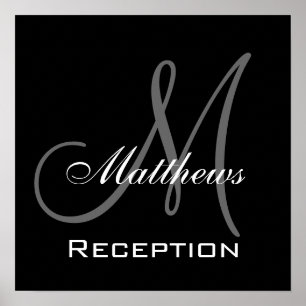 Monogram en naam Weddenschappen Poster