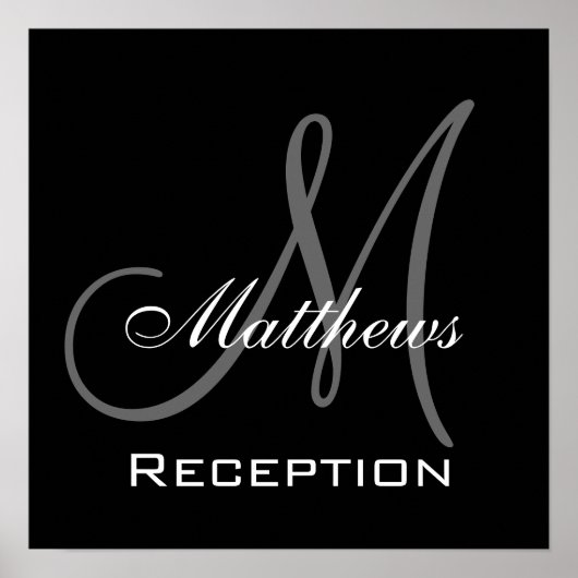 Monogram en naam Weddenschappen Poster (Voorkant)