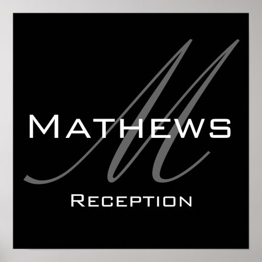 Monogram en naam Weddenschappen Poster (Voorkant)