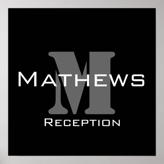 Monogram en naam Weddenschappen Poster (Voorkant)