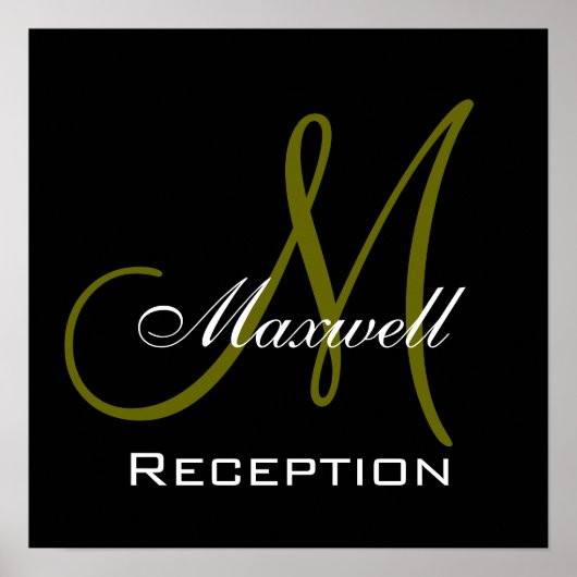 Monogram en naam Weddenschappen Poster (Voorkant)