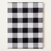 Monogram en naam zwart-wit Gingham Pset Planner (Achterkant)