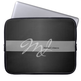 Monogram en naamontwerp laptop sleeve