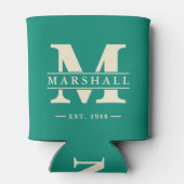Monogram en naamoverlay Aqua Beach Breeze Blikjeskoeler (Achterkant)