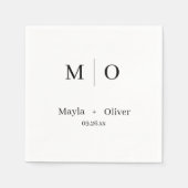 Monogram en namen bruiloft servetten (Voorkant)