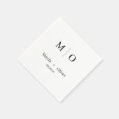 Monogram en namen bruiloft servetten (Hoek)