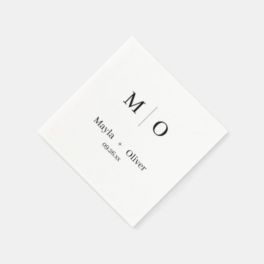 Monogram en namen bruiloft servetten (Hoek)