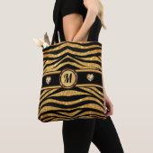 Monogram en persoonlijke Canvas tassen, Zebra Prin Tote Bag (Dichtbij)