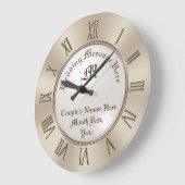 Monogram en persoonlijke wandklok rond cadeau (Hoek)