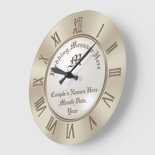 Monogram en persoonlijke wandklok rond cadeau (Hoek)