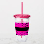 Monogram en Polka Dots Acryl Drinkbeker (Rechts)