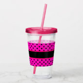 Monogram en Polka Dots Acryl Drinkbeker (Achterkant)