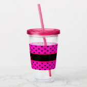 Monogram en Polka Dots Acryl Drinkbeker (Links)