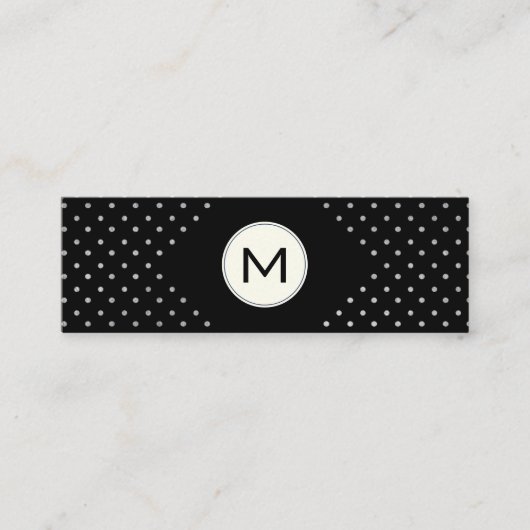 Monogram en Polka Dots Mini Visitekaartje (Voorkant)