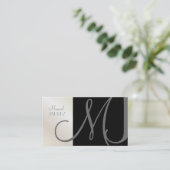 MONOGRAM EN RETRO-/DIY-kleuren Visitekaartje (Staand voorkant)