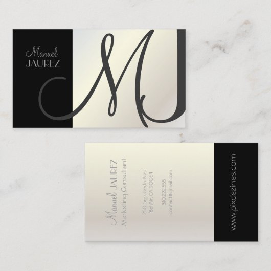 Monogram en retro kleuren visitekaartje (Voorkant / Achterkant)