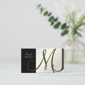 Monogram en retro kleuren visitekaartje (Staand voorkant)