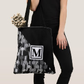 Monogram en Retro-Stippen Tote Bag (Dichtbij)