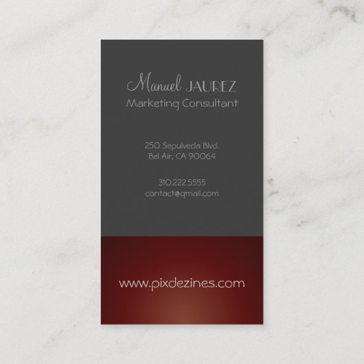 MONOGRAM En Retrokleuren/Grafiet+Maroon Visitekaartje (Achterkant)