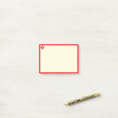 Monogram en rode lijst op ivoor post-it® notes (Op bureau)