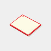 Monogram en rode rand op ivoor post-it® notes (Schuin)