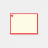 Monogram en rood lijst op ivoor post-it® notes (Voorkant)