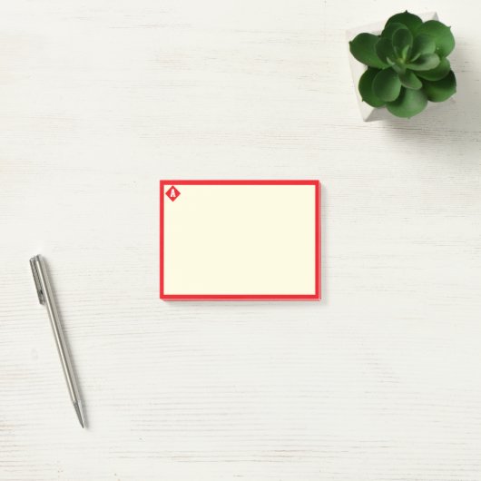 Monogram en rood lijst op ivoor post-it® notes (Kantoor)