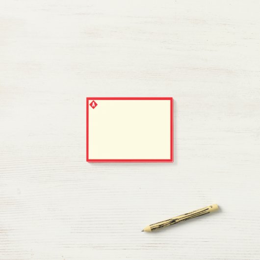 Monogram en rood lijst op ivoor post-it® notes (Op bureau)