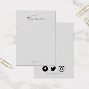 Monogram en sociaal ketting of armband visitekaartje